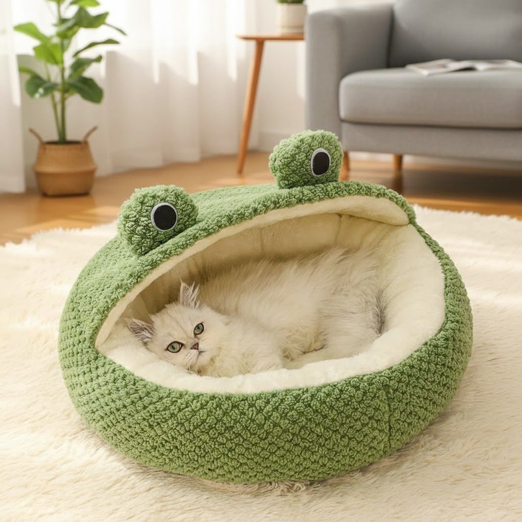 TailFriends™ Froggy Bed – Soft & Warm Nest for Cats