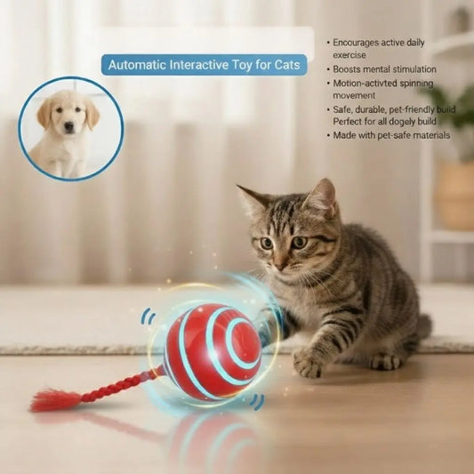 Spin Ball With Tail – Automatic Interactive Toy for Cats TailFriends