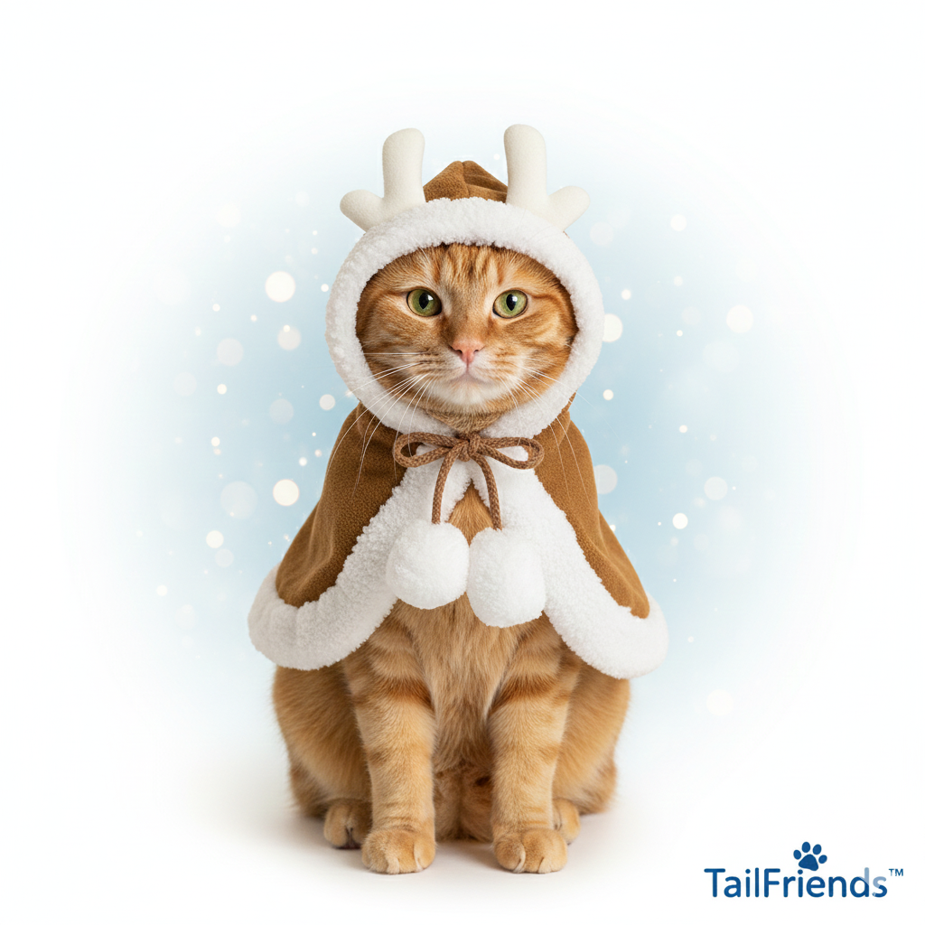 Christmas Cat Costume – Cozy Santa Cape & Hat