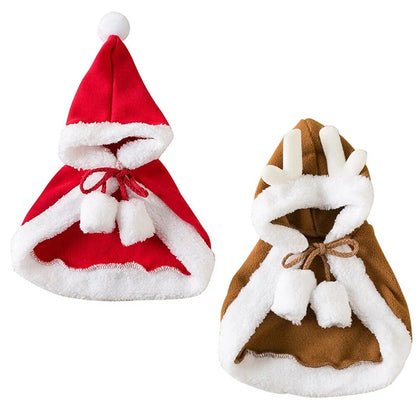 Christmas Cat Costume – Cozy Santa Cape & Hat