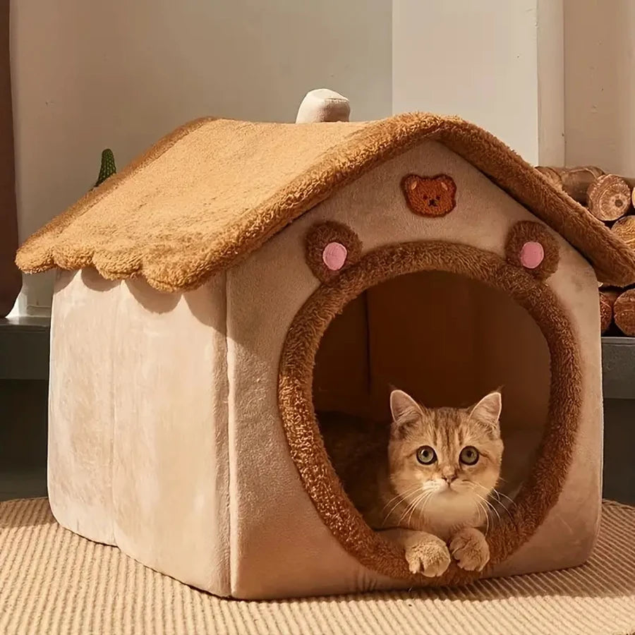 Cozy Pet Cave – Foldable & Washable House for Cats and Small Dogs