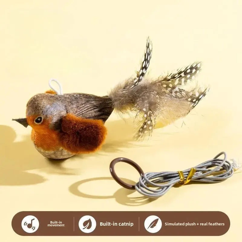 TailFriends™ BirdieTease – Interactive Feather Toy with Sounds