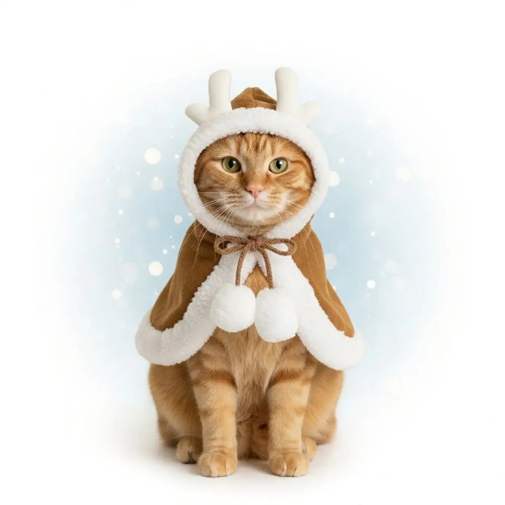 Christmas Cat Costume – Cozy Santa Cape & Hat TailFriends