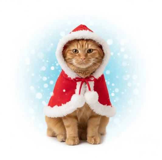 Christmas Cat Costume – Cozy Santa Cape & Hat TailFriends